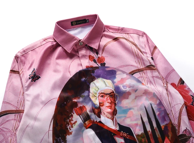 XIMIWUA 2019 New Arrival Men Luxury Floral Shirts 3d Print Long Sleeve Hawaiian Shirt Men High Quality Slim Fit Chemise Homme