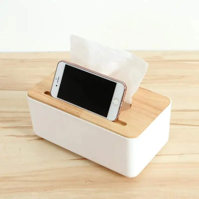 

Removable Tissue Roll Paper Simple Wooden Tissue Box Container Towel Napkin Log Tissue Holder Home Bathroom Car Tissue Box