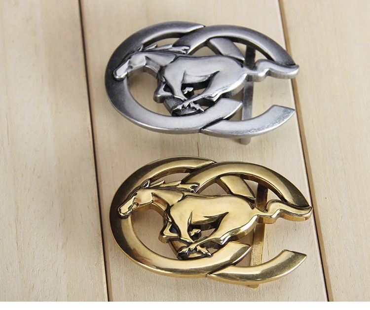 

3D cool horse run belt buckle male horseshoe buckles metal animal retro alloy belt accessories