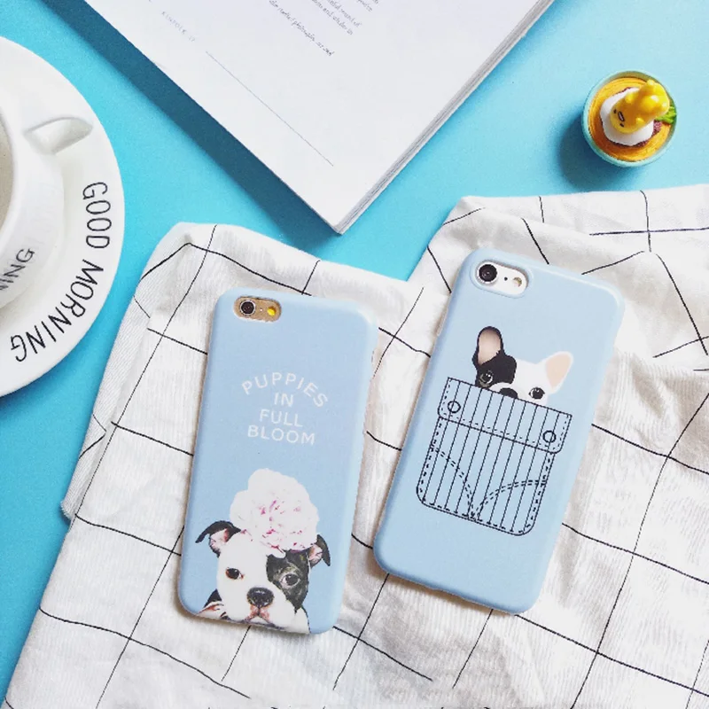 For Apple iPhone 7 7plus Case Korean Cute Cartoon Bulldog