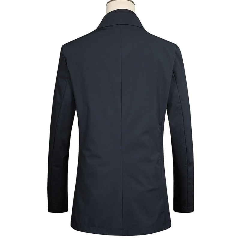 Осенние мужские классические деловые тренчи, мужские высококачественные куртки с отложным воротником, мужские повседневные пальто, Мужская ветровка F696