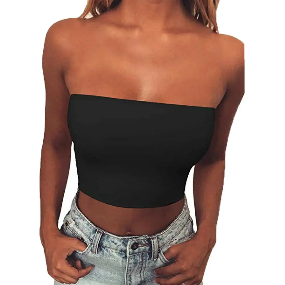 Strapless Women's Crop Top - Sexy Sleeveless Boob Bandeau Tube Shirt for a Stylish Look image 6
