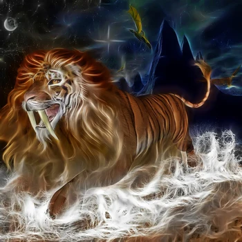 

5D DIY Crystal Round Diamond Mosaic Paintings Set Animals Liger Art Kits New Arrivals 3D Full Drill Rhinestones Decoration Home