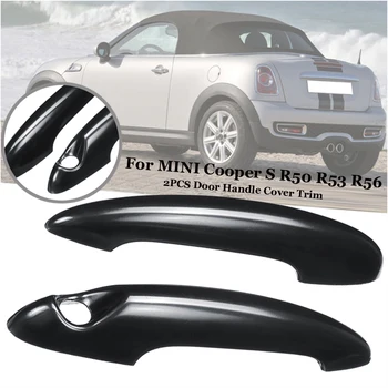 

Black Door Handle Cover 2Pcs Trim Auto For BMW MINI Cooper S R50 R53 R56 Latest Useful
