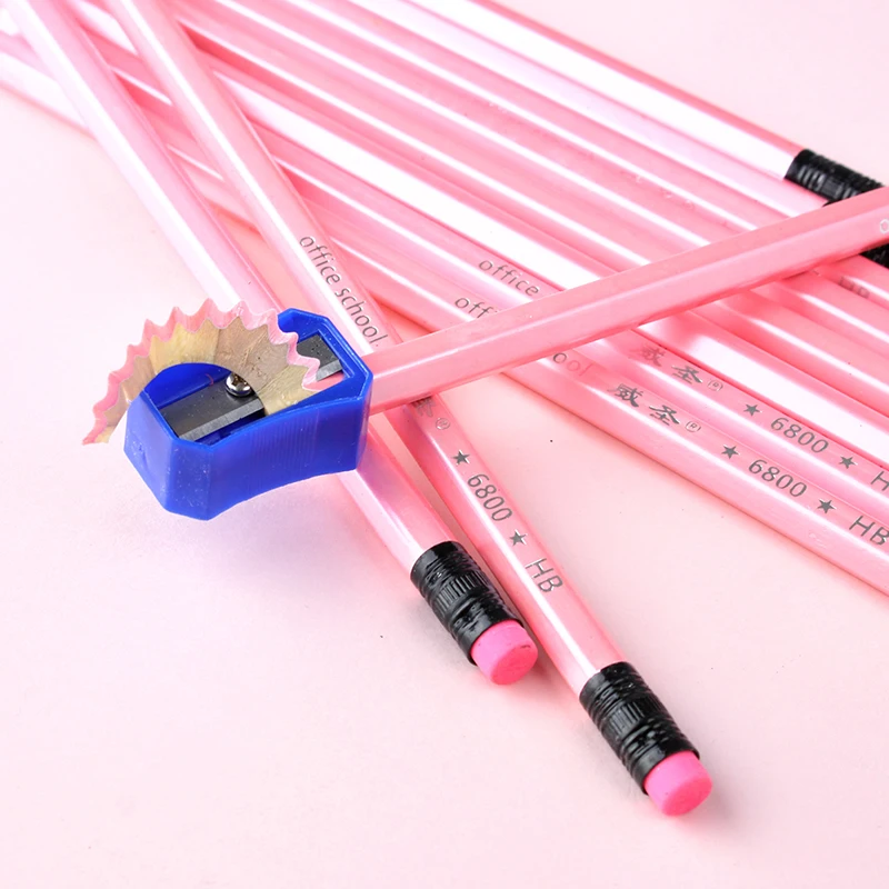 12 шт./партия креативный мультяшный деревянный карандаш четырехцветный карандаш и точилка для карандашей для школы канцелярские товары для детей Подарки
