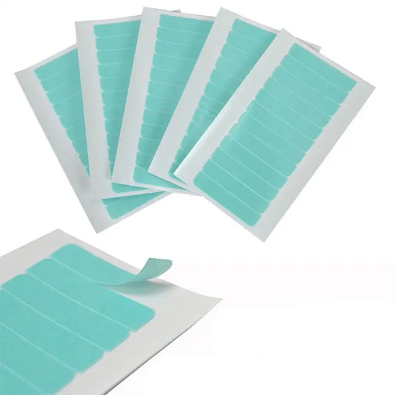 5 Sheets 60pcs Hair Tape Adhesive Glue 4cm*0.8cm Double Side Tape Waterproof For Lace Wig Hair Extension Tool