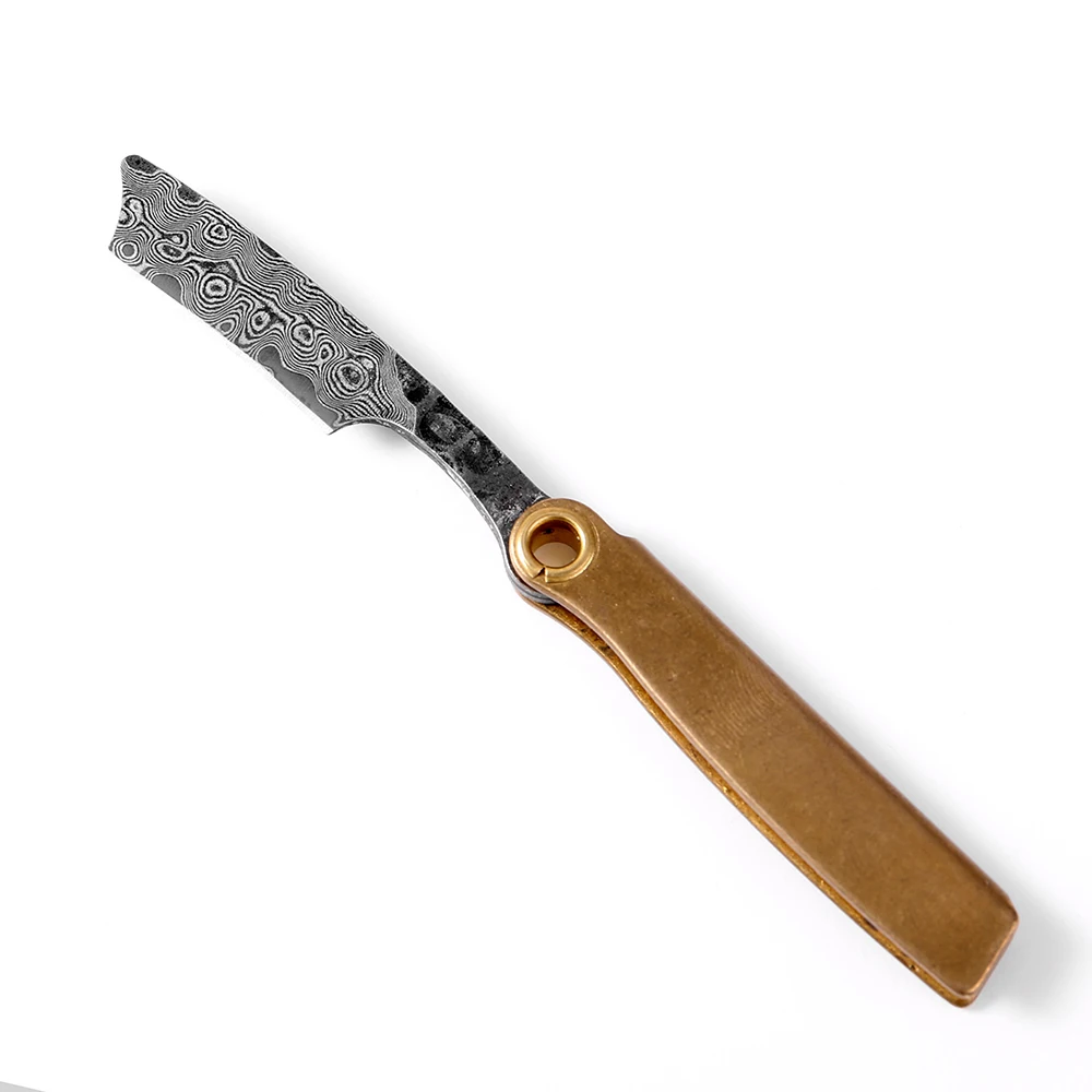 XITUO Дамасская сталь складной нож минибритва Многофункциональный Открытый пилинг подвеска «нож» Портативный Карманный Брелок EDC инструменты