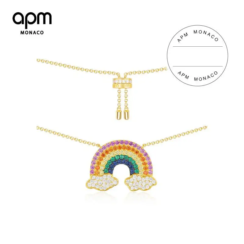 

APM Monaco Genuine AC4425MY Rainbow Necklace Female Silver Gift Chain