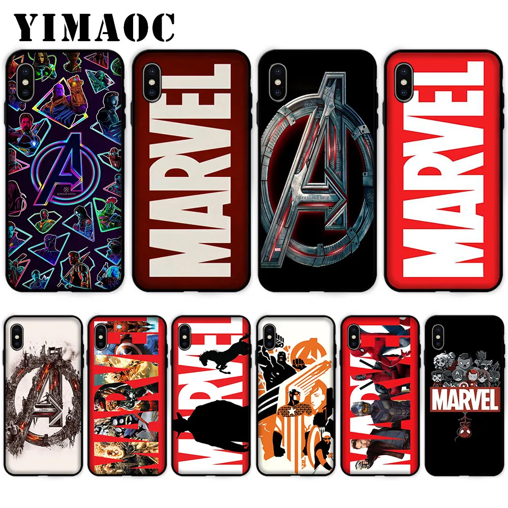 

YIMAOC Marvels Avengers Comics Soft Case for iPhone XS Max XR X 7 8 6 6S Plus 5 5S SE