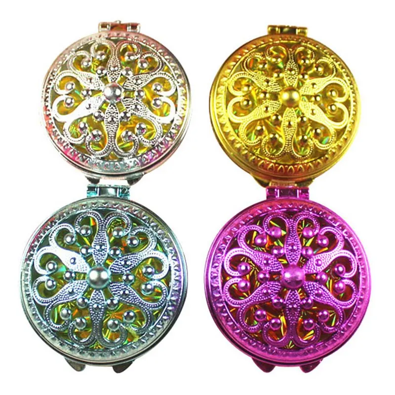 

Vintage Hand Mirrors Pocket Mirror Mini Compact Mirrors Girl Double-Side Folded Hollow Out Makeup Mirror