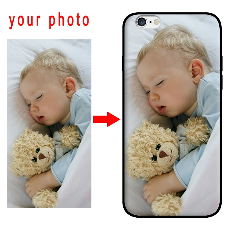 

Customized Photo Cover DIY Case for iPhone 6 6S 7 8 11 pro max Plus X xr xs max The silicone soft shell Tempered glass case