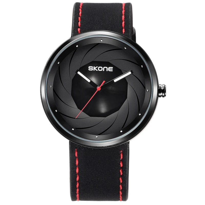

SKONE Unique Design Photographer Series Men Quartz Watch Unisex Brand Women Wristwatch Male Sports Leather Creative Men Watches
