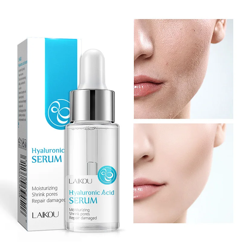 LAIKOU 15ml Hyaluronic Acid Serum Moisturizing Essence Face Cream Korean Shrink Pores LANBENA Acne Hyaluron Cosmetics Make Up