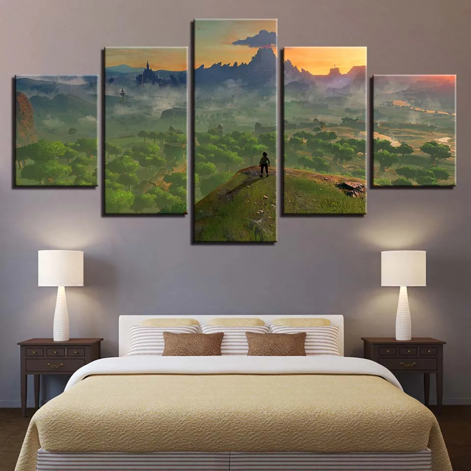 

Wall Art Canvas Painting HD Prints Home Decoration Living Room 5 Pieces Mountain Tree Modular Landscape Pictures Artwork Poster