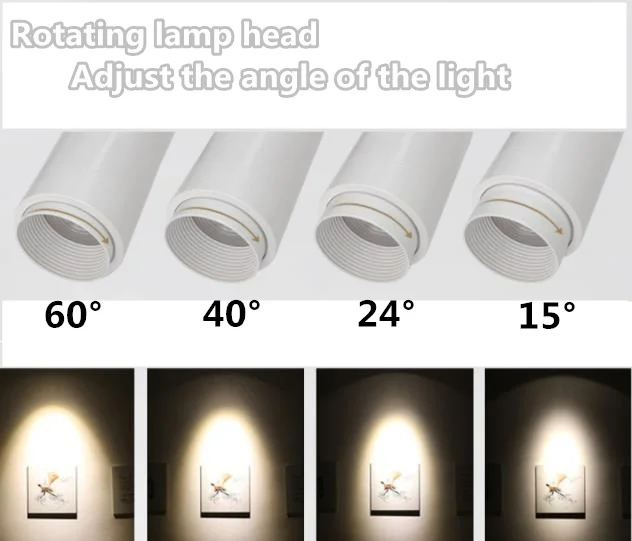 Faixa de Luz Trilho de Alumínio Ângulo de Luz Linhas de Fundo Levou Lâmpada Pista Teto Ajustável 3 Elétrico Holofotes 240 v 36 w Cob 3 Luzes e Iluminação