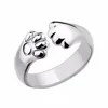 Bonito anillo de pezuña de gato y perro para mujer nueva moda joyería plateada garra ► Foto 2/5