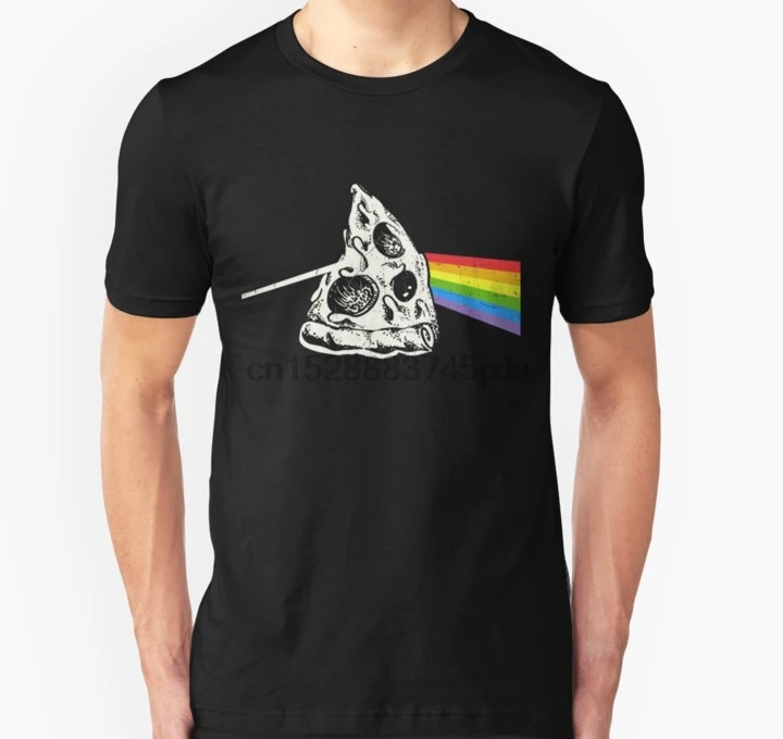 

Men Short sleeve tshirt Dark Side Of The Pizza T Shirt Women t-shirt