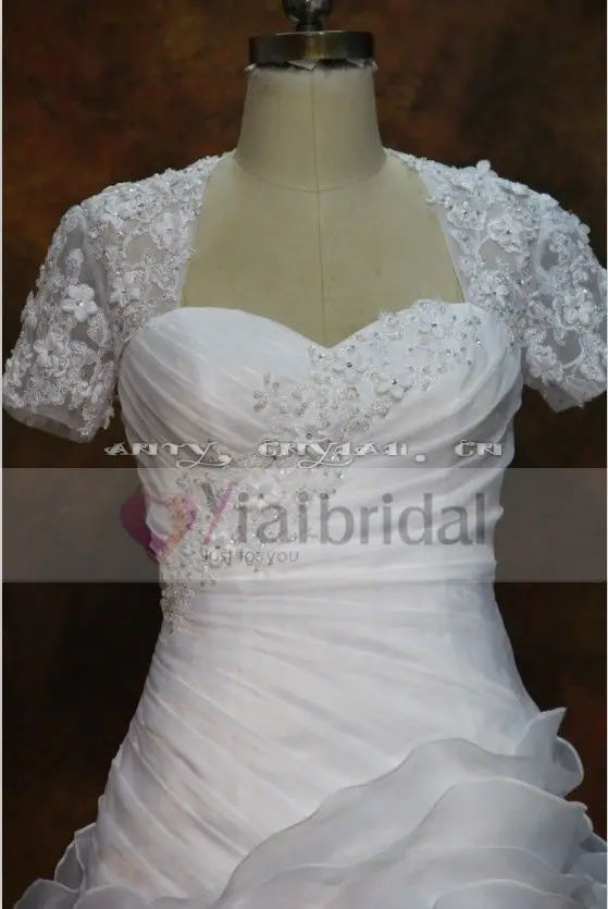 RSW265 Съемная юбка свадебное платье юбка с оборками из органзы с курткой