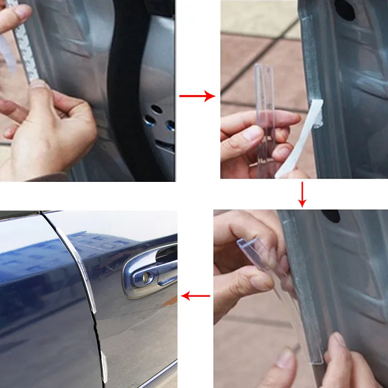 Hiyork 8 шт./компл. защитные насадки на края полоски стайлинга автомобилей Молдинги защита машинной двери полосы универсальный авто с запасным защитным устройством наклейки