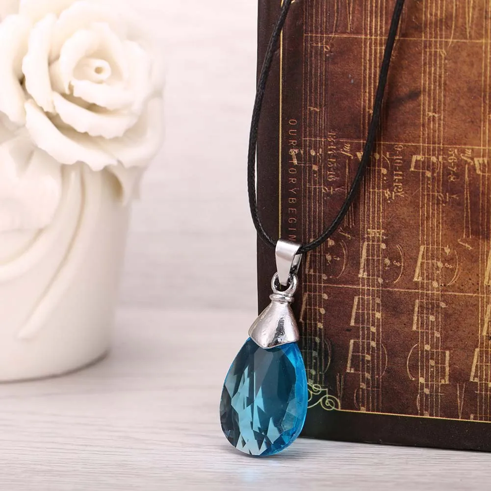 Металлическое ожерелье синий кристалл кулон аксессуары для косплея|crystal pendant|metal