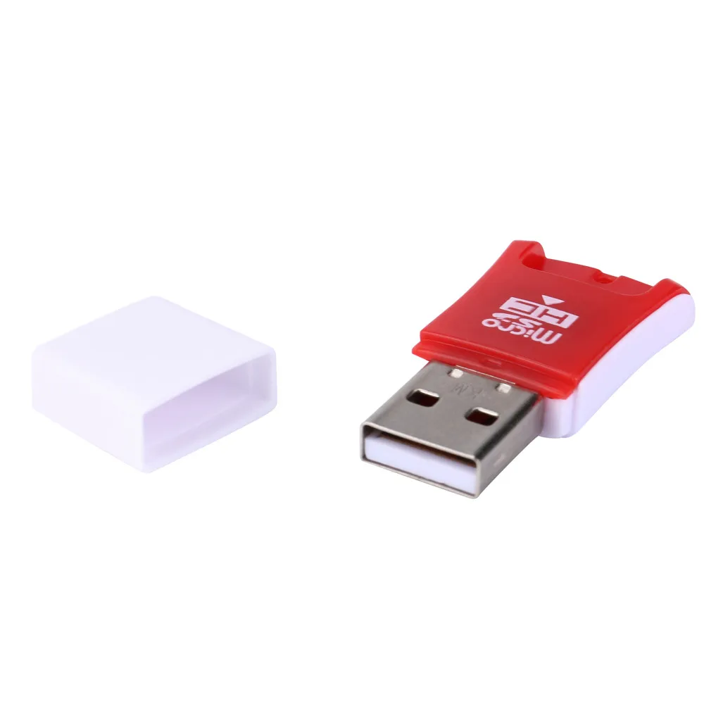 Высокоскоростной мини USB 2,0 Micro SD TF T-Flash адаптер для чтения карт памяти USB 2,0 белый вверх данных оптом# T10