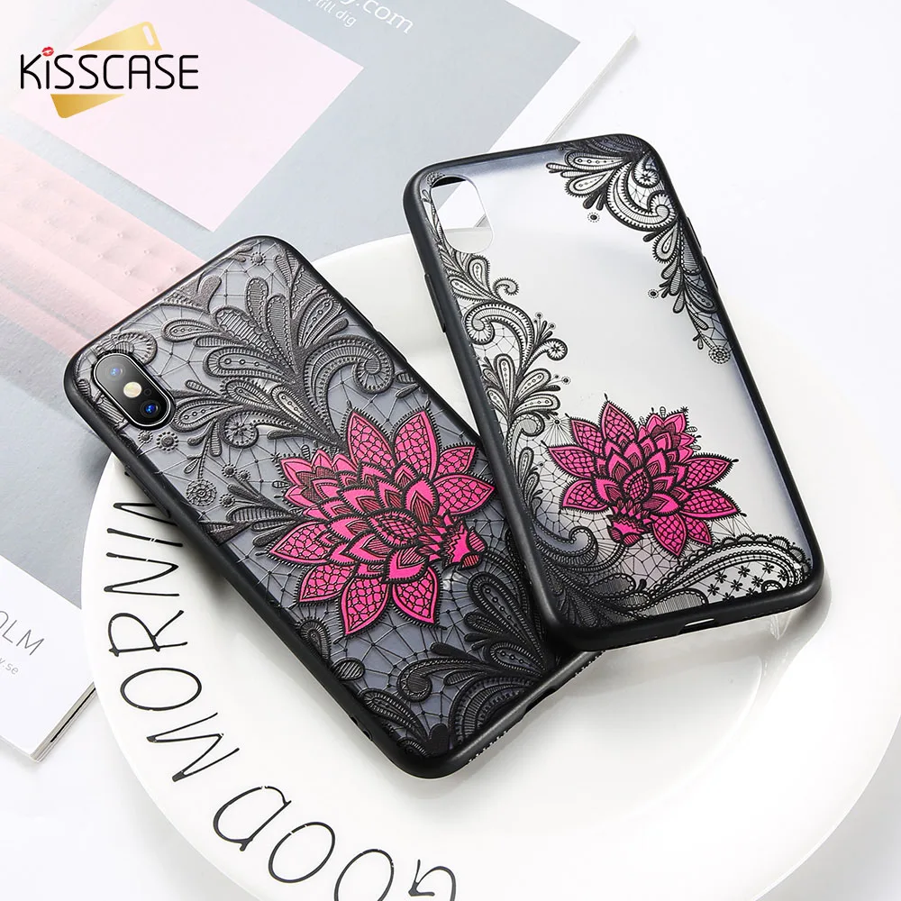 

KISSCASE Lace Flower Phone Case For Samsung Galaxy J8 J7 J6 2018 A8 A7 A6 Plus Hard PC Case For Samsung J5 J7 J3 A3 A5 A7 2017