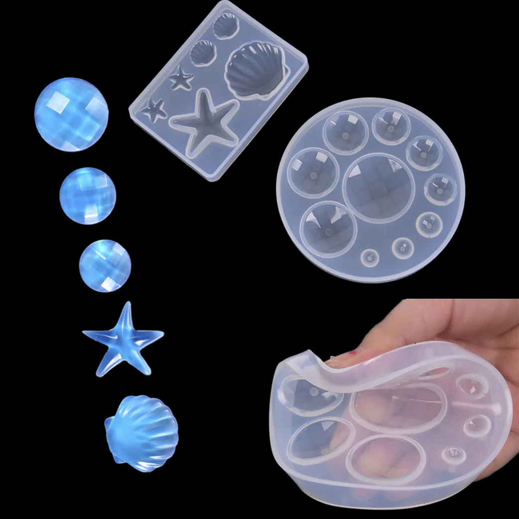 

Stars Drop Round Beads Resin Molds UV Resin Jewelry Liquid Silicone Mold For DIY Pendant Jewelry Making Molds