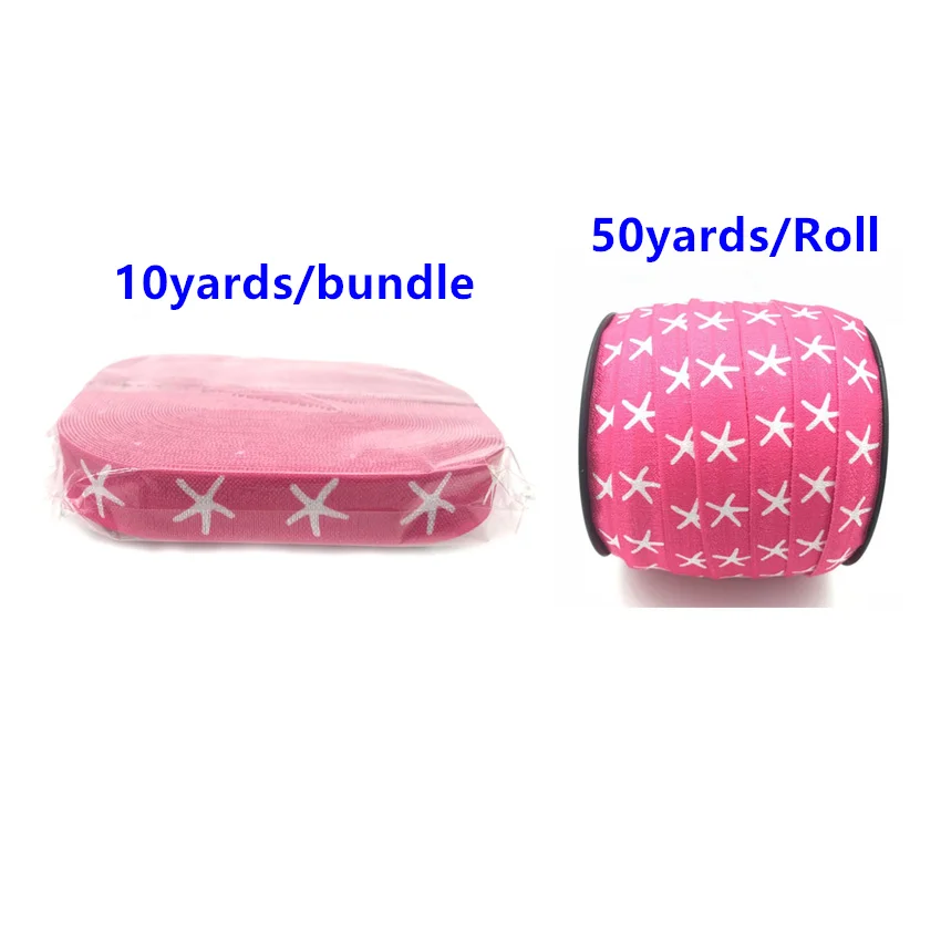 16mm 10yards Frozen ice Romance Print Fold Over Elastic cartoon Print FOE Ribbon Wholesale for DIY Headwear Hair Accessories