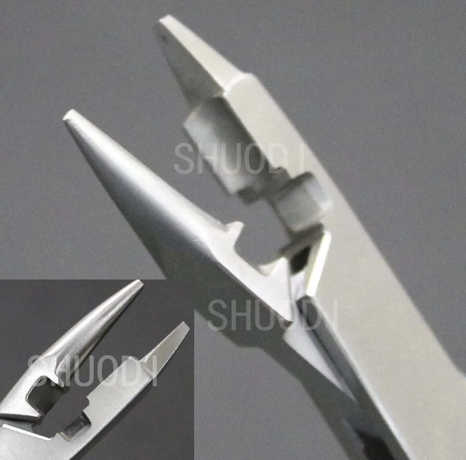 

Dental Bird Beak Wire Bending plier with TC Cutter (Bend Max 0.65mm Wire, Cut max 0.35mm Wire) Instrument Tool