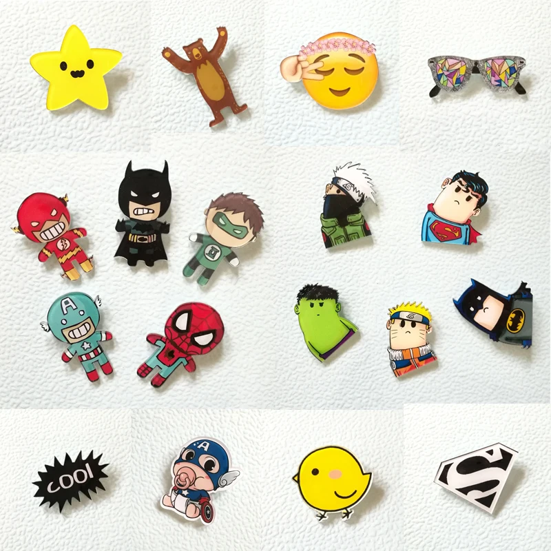 

1 PC Harajuku Pin Badge Plastic Brooch Hero Badges for Clothes Icon on Backpack Acrylic Badges for Clothing