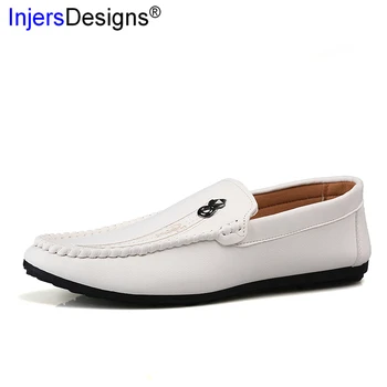 

New Arrival 2019 Men Loafers Slip-On Casual Men Shoes Breathable Hard-Wearing Boat Shoes Men Black White Fashion Driving Shoes