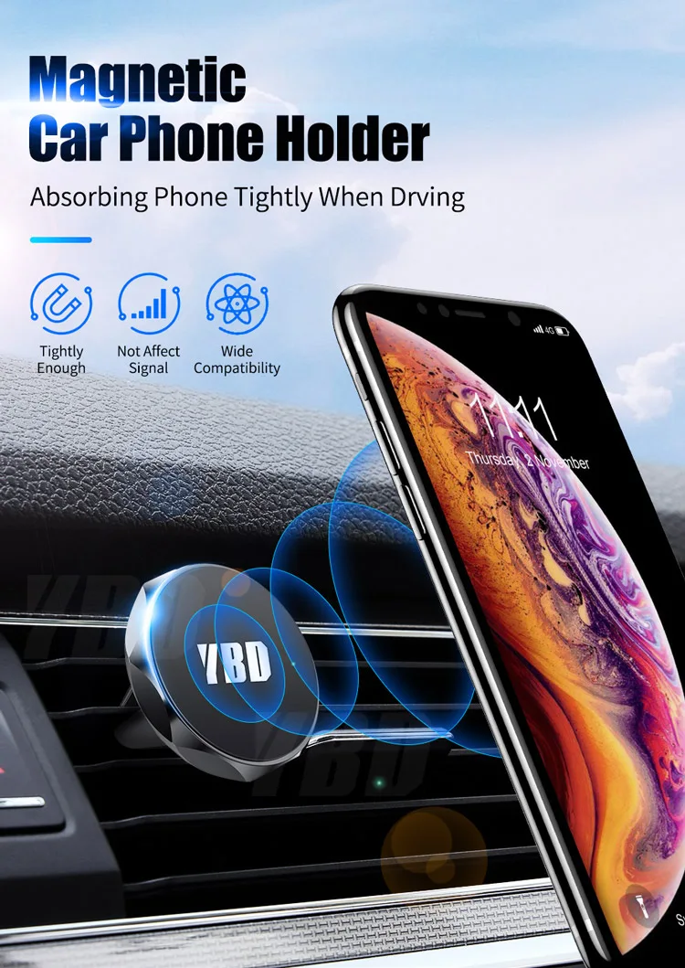 YBD Автомобильный держатель для телефона с вентиляционным отверстием магнитный держатель для iPhone samsung huawei Redmi Note 7 Автомобильный держатель для мобильного телефона держатель для телефона в машину