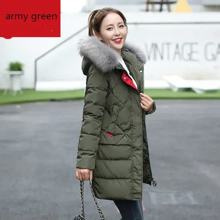 Women Winter Jacket White Duck Down Coats Hooded Fur Collar Parka Women Coat And Jacket Long Loose Clothes Female 2018 AS04 (2)
