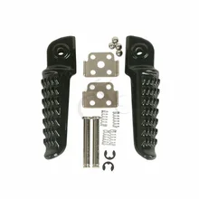 Repose-pieds arrière noir/argent | Passager, Kawasaki 2007 98-13 ZX636 03-06 250R EX250 08-13 KLE650 2009-