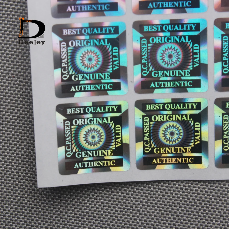

Stock genuine authentic valid holographic stickers 15mm square anti counterfeit laser stickers one time use ONLY 1000pcs lot