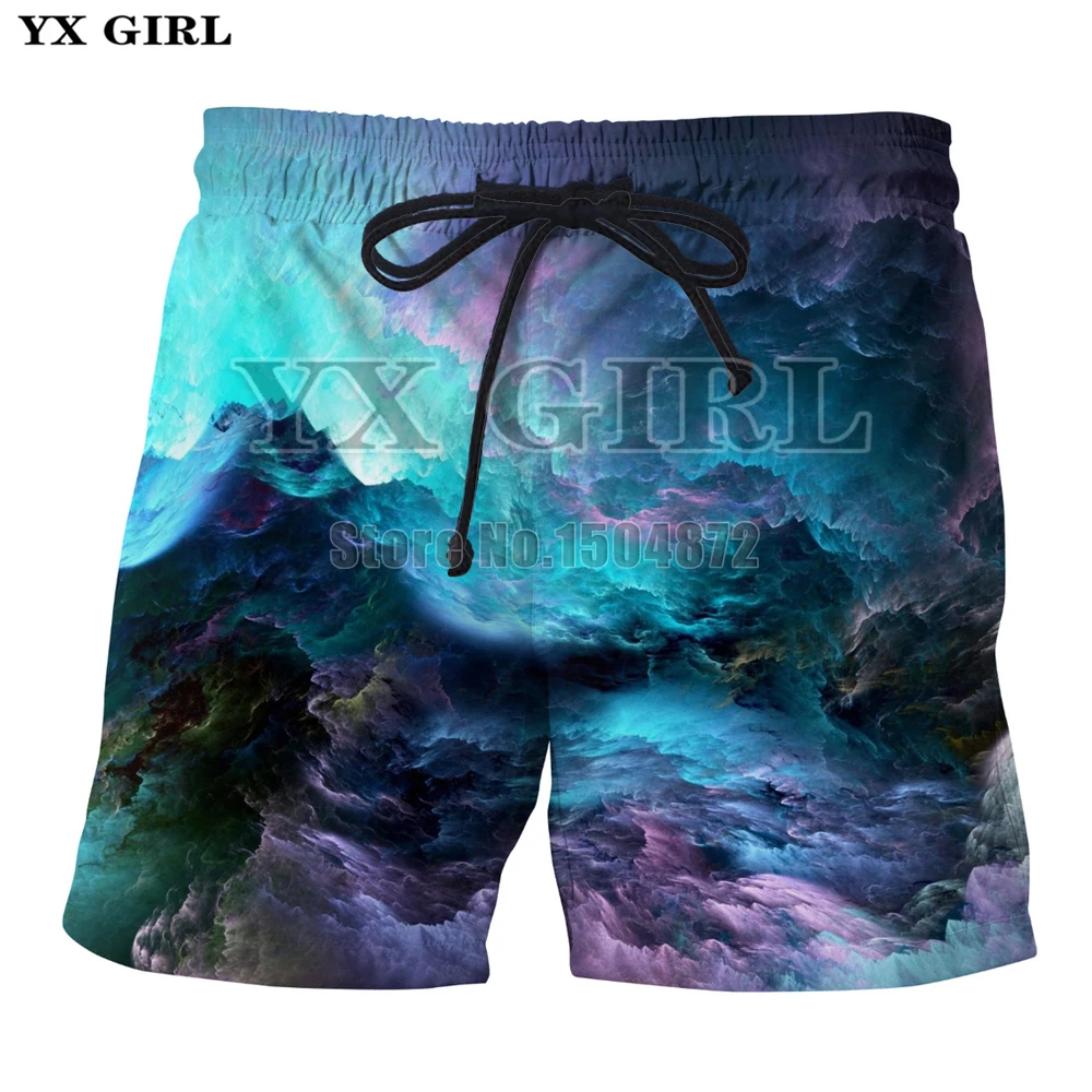 

YX Girl Dropshipping New Fashion Women/Men Galaxy Space 3d Printed Casual Shorts Male Female Beach Shorts Trousers Jogger Shorts