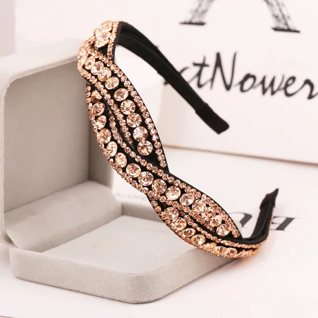 Fashion Women Luxury Rhinestone Hair Accessory Broadside Twist