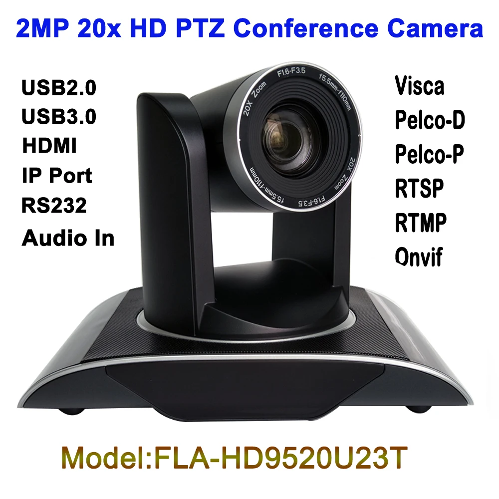 2MP 1080P60fps IP PTZ Camera Conference Video Audio Network RTSP RTMP