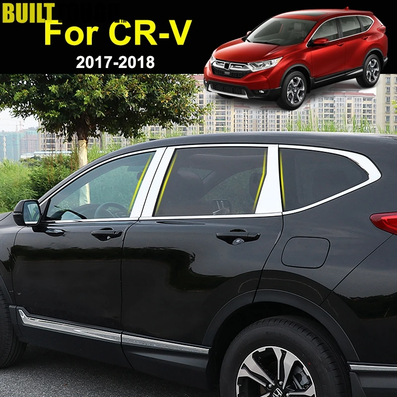 

For Honda CR-V CRV 5th Gen 2017-2019 Stainless Chrome Door Window Pillar Post Posts Cover Trim Molding Garnish Overlay Protector