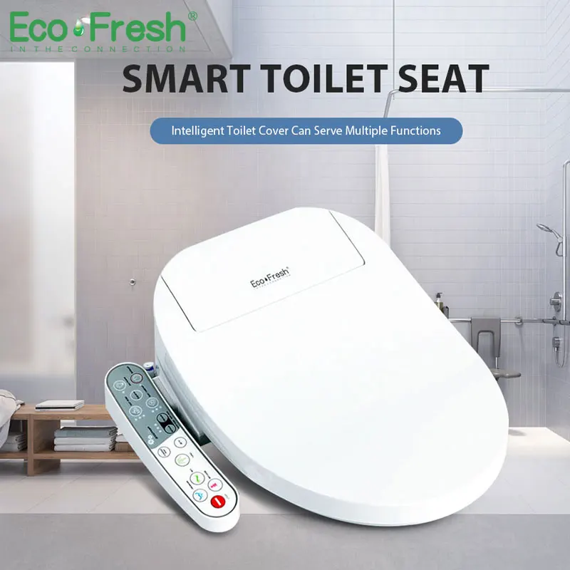 

EcoFresh heated toilet seat smart toilet cover Washlet led lighting toilet seat Electric Bidet intelligent toilet seat