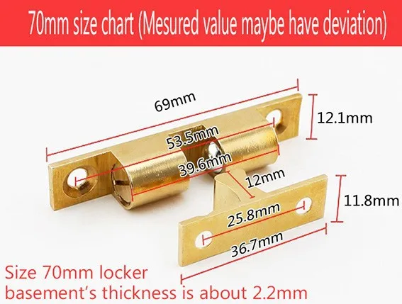 50 мм дверной замок сенсорная защелка, шкафы переключатель с блокировкой, шкаф с монтажной опорой шар-пружина шкафчик, регулируемый латунный дверной замок