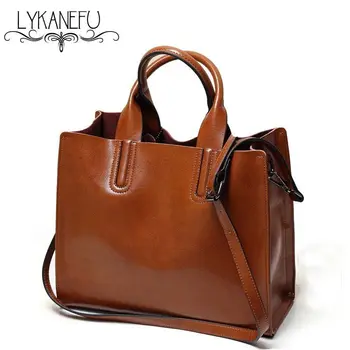 

LYKANEFU 2017 Vintage Tote Handbag Women Leather Handbags PU Satchel Purse Bag Women Shoulder Bags Bolsa Feminina 4 Colors
