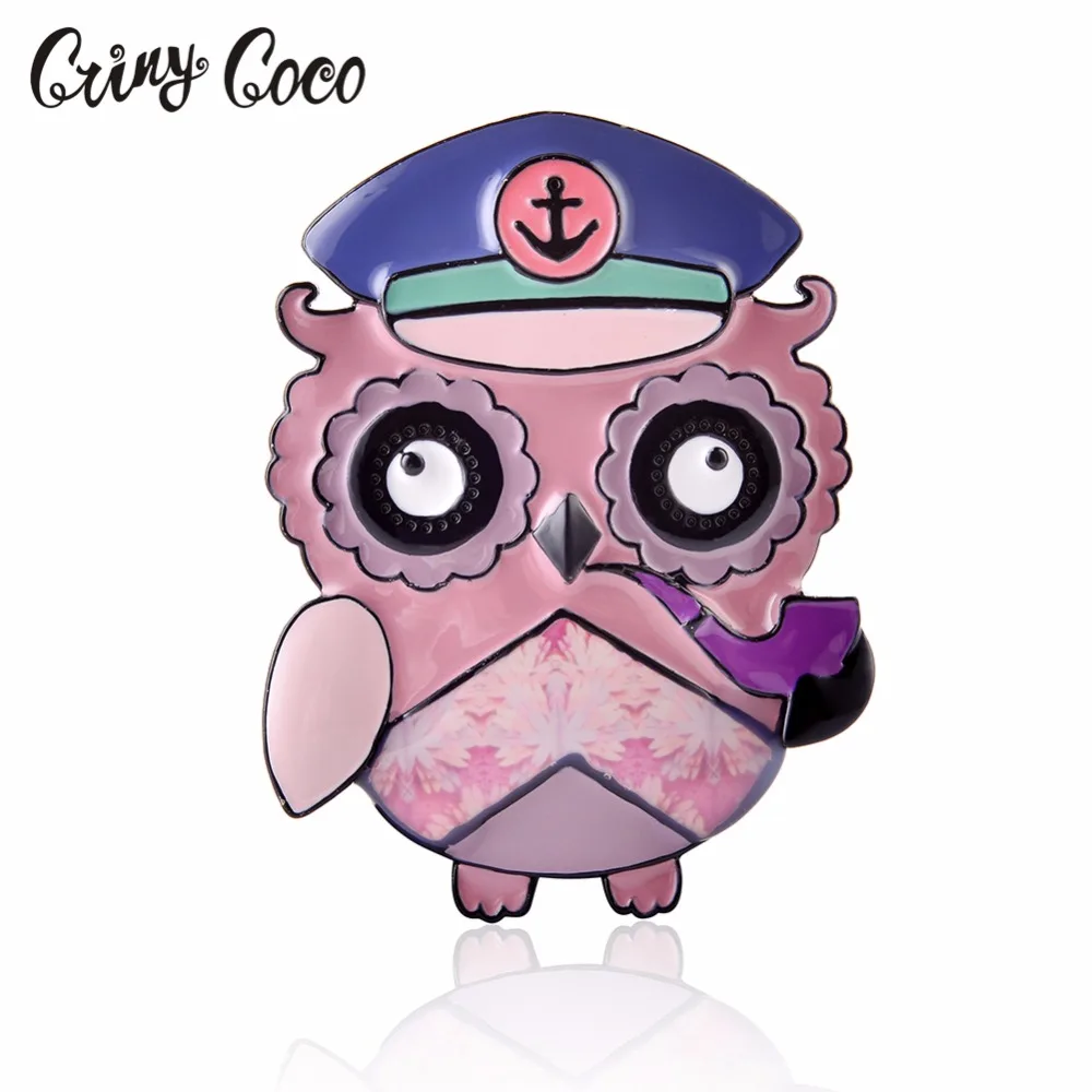 

Owl Pirate Captain Brooches & Pins Fashion Animal Owl Pins For Girls Colorful Enamel Brooch Party Jewelry Scarf Decoration Gifts