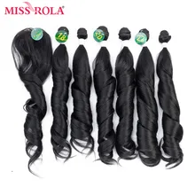 Miss Rola – mèches synthétiques avec Closure ombré, mèches Loose Wave 18-22 pouces, 7 pièces/paquet, tissage de cheveux 230g