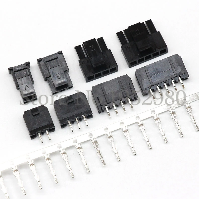 

30 Set Molex 3.0 mm Connector Single Row Straight Pin Header+Male Housing+Female Terminals 2/3/4/5/6/8 Pin 43645/43650 Series