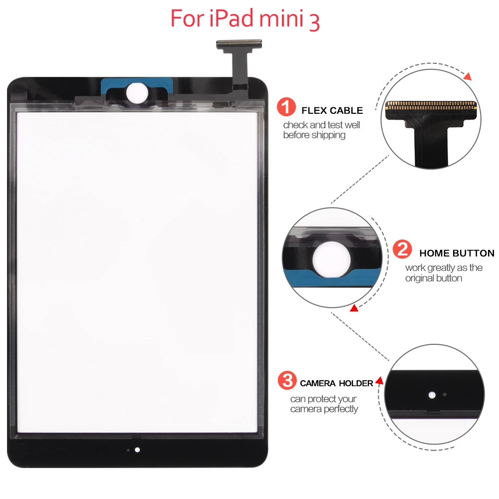 7," сенсорный экран для iPad Mini 1 2 3 4 mini1 mini2 mini3 mini4 сенсорный дигитайзер стекло Нет IC для сенсорных частей iPad