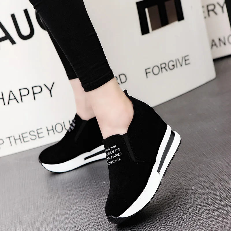 

2019 Spring wild muffin wedges with thick bottoms increased ladies single shoes comfortable Lok Fu shoes tide with casual shoes