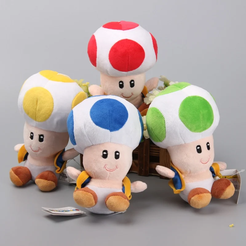 Супер грибы Марио плюшевая жаба игрушки 4 цвета Kawaii мягкие куклы 7 "18 см