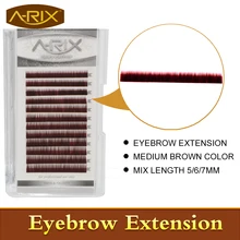 Новое поступление Брови расширение 4 шт./лот искусственной норки волос Профессиональный Макияж Инструменты смешивания Длина 5/6/7 мм 0.10 /0.15 коричневый Цвет