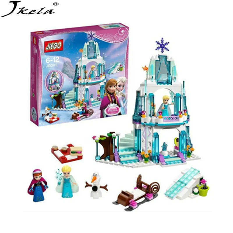 [Jkela] Dream Princess Elsa Ice Castle Princess Anna Set Model Building Blocks Gifts Toys Compatible LegoINGly Friends